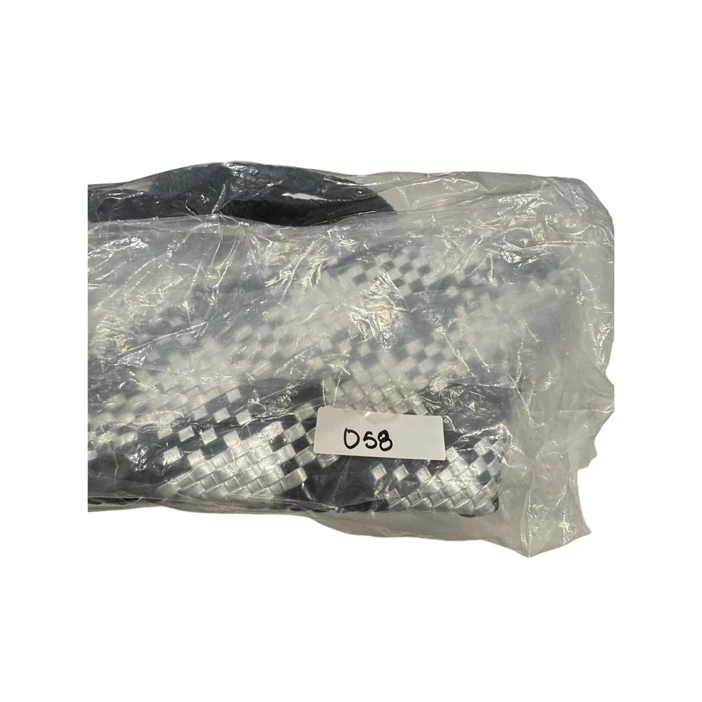 WILD FOX Woven Tote Bag Black Silver Houndstooth Large Shopper‎ Beach Bag - Picture 8 of 8